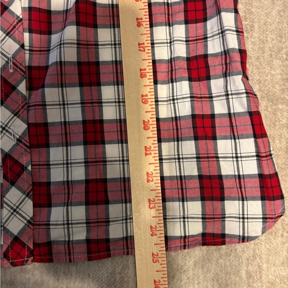 Talbots Red and Cream Checkered Blouse - Picture 5 of 8